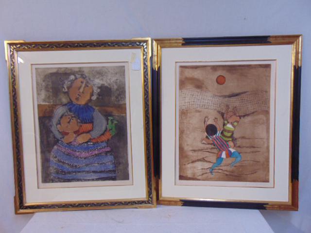2 Graciela Rodo Boulanger lithographs, Volleyball,: 2 Graciela Rodo Boulanger lithographs, Volleyball, 29/100, 26.5" by 20.5" (no glass) & Mother with child, 75/100, 26.5" by 20.5".