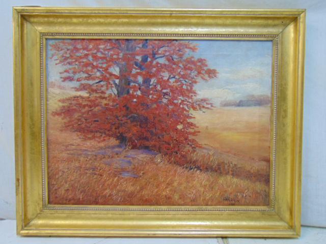 Painting, Maine Fall landscape, signed F.W. Robinson, (1 of 5)