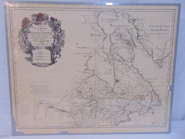 Antique map, Canada, Greenland, "Carte Du Canada ou de (1 of 9)