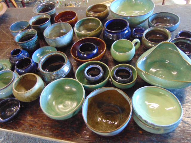 Large lot art pottery, "Cartaina", various bowls, (1 of 9)