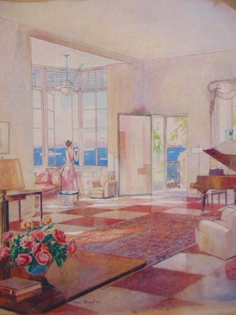 John Floyd Yewell illustration, "Interior House, (1 of 6)