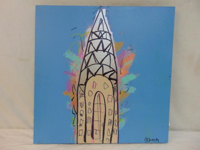 Painting, Chrysler Building, Brian Nash, oil on wood (1 of 5)