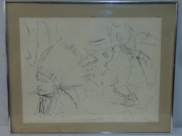 Lithograph, Jack Levine, "On the Convention Floor" (1 of 6)
