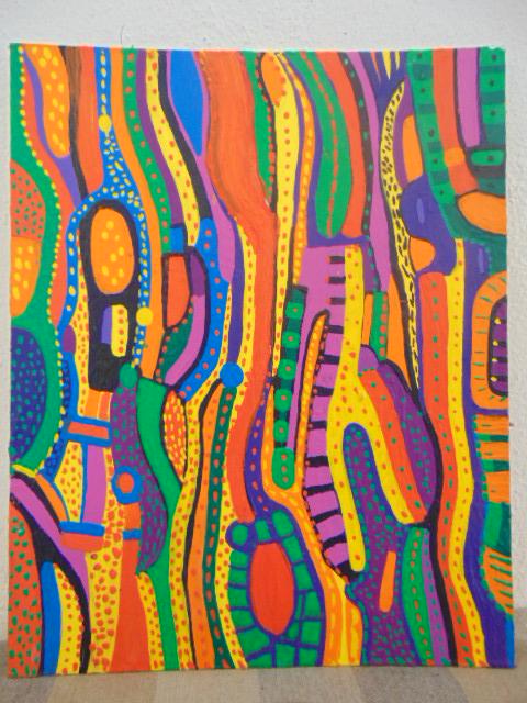 Painting, Louise Abrams, Outsider Art Collection, oil: Painting, Louise Abrams, Outsider Art Collection, oil on canvas board, 16" by 20", from the collection of the artist. This lot is part of a large collection of sculpture and paintings from a newly red