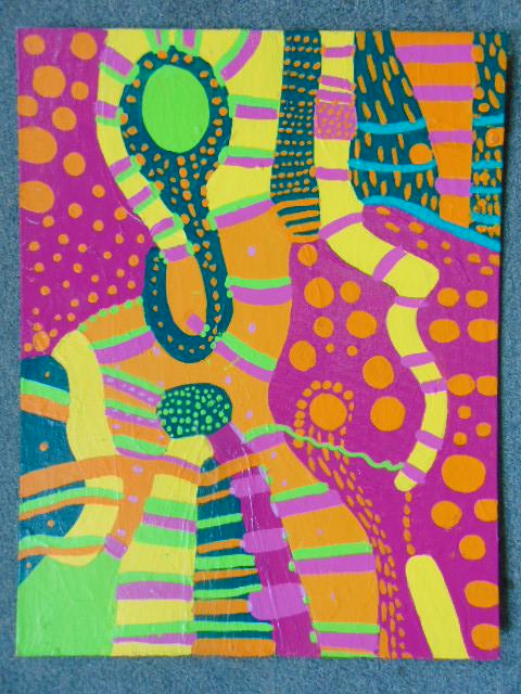 Painting, Louise Abrams, Outsider Art Collection, oil: Painting, Louise Abrams, Outsider Art Collection, oil on canvas board, 14" by 18", from the collection of the artist. This lot is part of a large collection of sculpture and paintings from a newly red