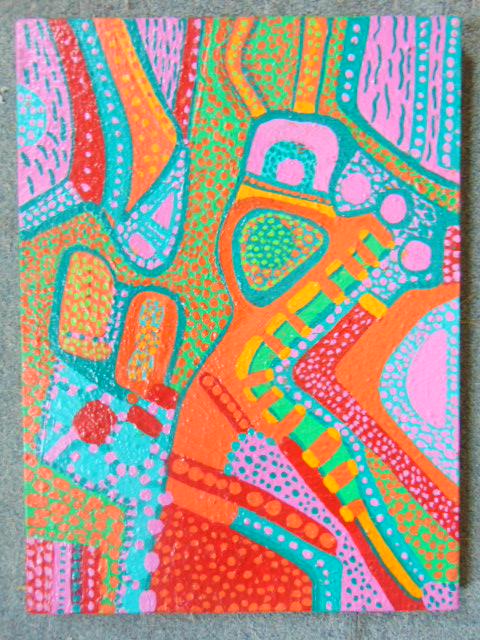Painting, Louise Abrams, Outsider Art Collection, oil: Painting, Louise Abrams, Outsider Art Collection, oil on canvas, 12" by 16", from the collection of the artist. This lot is part of a large collection of sculpture and paintings from a newly rediscove