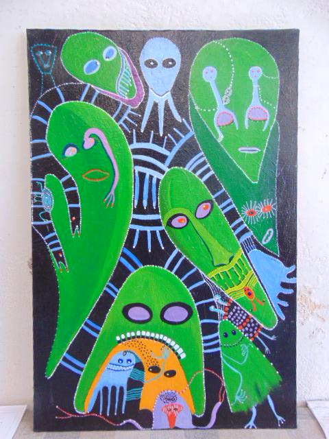 Painting, Louise Abrams, Outsider Art Collection, oil: Painting, Louise Abrams, Outsider Art Collection, oil on canvas, 36" by 24", from the collection of the artist. This lot is part of a large collection of sculpture and paintings from a newly rediscove
