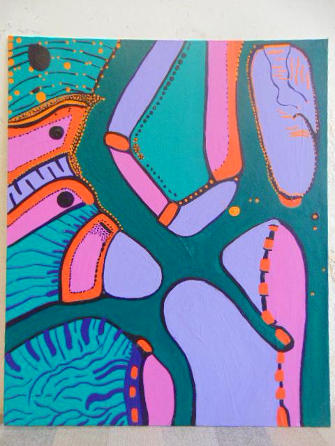 Painting, Louise Abrams, Outsider Art Collection, oil: Painting, Louise Abrams, Outsider Art Collection, oil on canvas board, 20" by 24", from the collection of the artist. This lot is part of a large collection of sculpture and paintings from a newly red