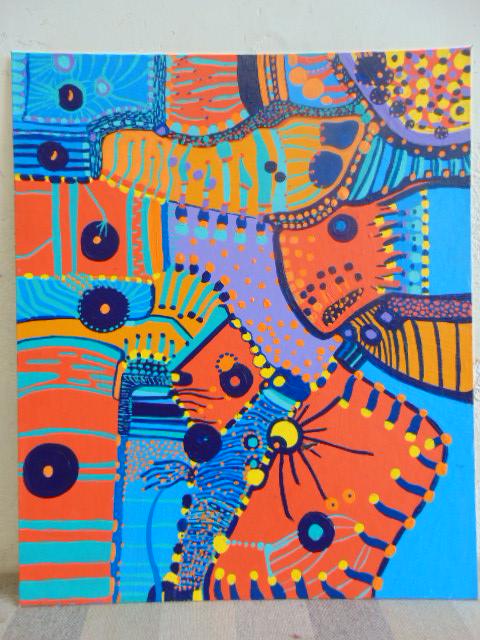 Painting, Louise Abrams, Outsider Art Collection, oil: Painting, Louise Abrams, Outsider Art Collection, oil on canvas board, 20" by 24", from the collection of the artist. This lot is part of a large collection of sculpture and paintings from a newly red