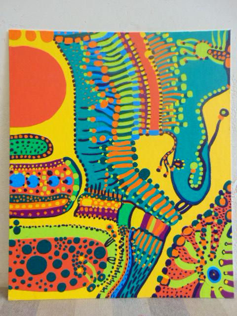 Painting, Louise Abrams, Outsider Art Collection, oil (1 of 2)