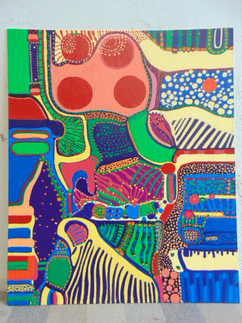 Painting, Louise Abrams, Outsider Art Collection, oil (1 of 2)