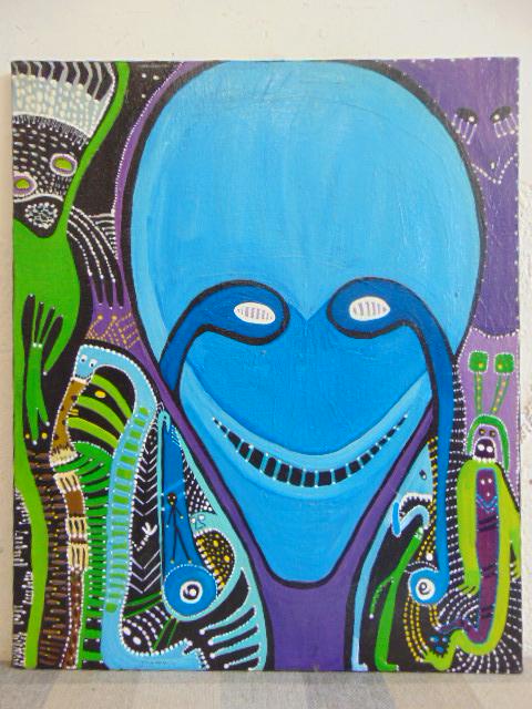 Painting, Louise Abrams, Outsider Art Collection, oil: Painting, Louise Abrams, Outsider Art Collection, oil on canvas, 20" by 24", from the collection of the artist. This lot is part of a large collection of sculpture and paintings from a newly rediscove