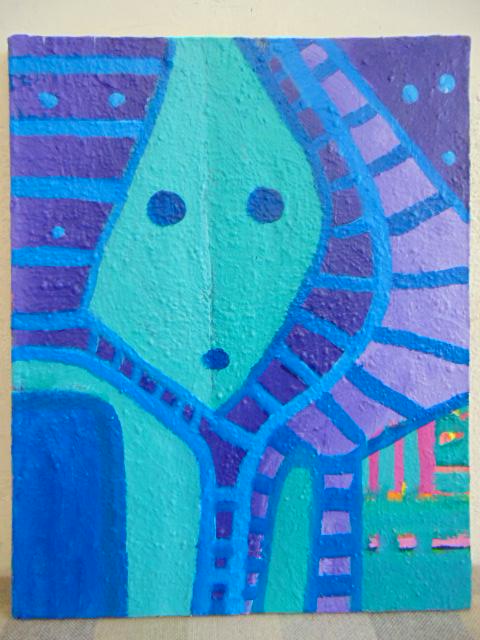 Painting, Louise Abrams, Outsider Art Collection, oil: Painting, Louise Abrams, Outsider Art Collection, oil on canvas, 16" by 20, from the collection of the artist. This lot is part of a large collection of sculpture and paintings from a newly rediscover