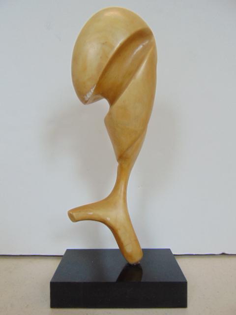 Sculpture, Louise Abrams, Outsider Art Collection,: Sculpture, Louise Abrams, Outsider Art Collection, carved alabaster, height is 11", from the collection of the artist. This lot is part of a large collection of sculpture and paintings from a newly re