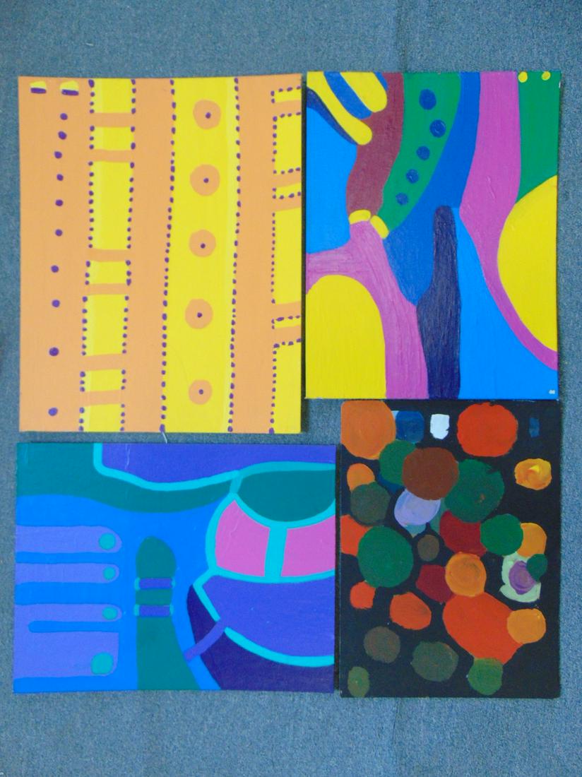 4 paintings, Louise Abrams, Outsider Art Collection, (1 of 2)