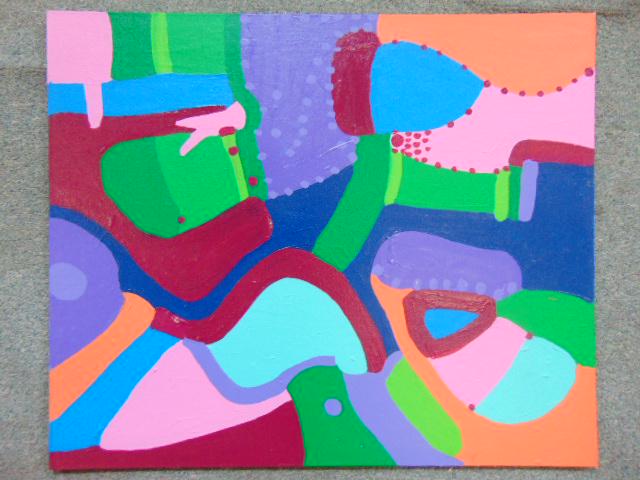 Painting, Louise Abrams, Outsider Art Collection, oil: Painting, Louise Abrams, Outsider Art Collection, oil on canvas board, 20" by 24", from the collection of the artist. This lot is part of a large collection of sculpture and paintings from a newly red