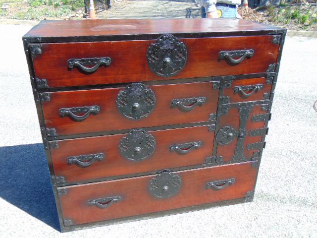 Japanese tansu chest, cabinet multidrawer, cabinet, (1 of 6)