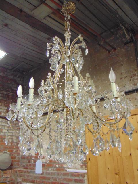 Large crystal chandelier, 8 arms, various hanging (1 of 6)