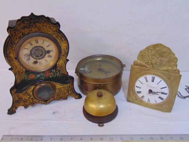 3 antique clocks, copper & brass Seth Thomas ship's (1 of 8)