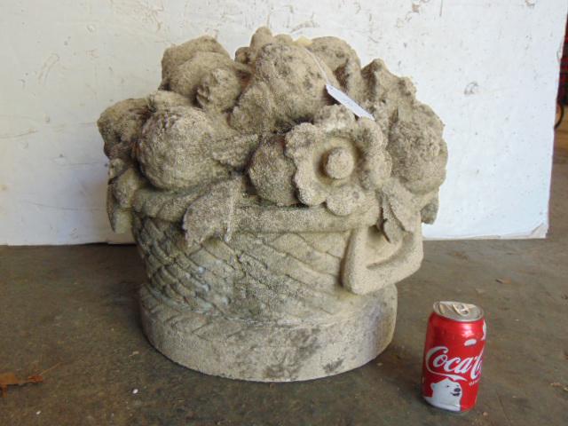 Large cement fruit basket, from Glenmere Estate, (1 of 5)