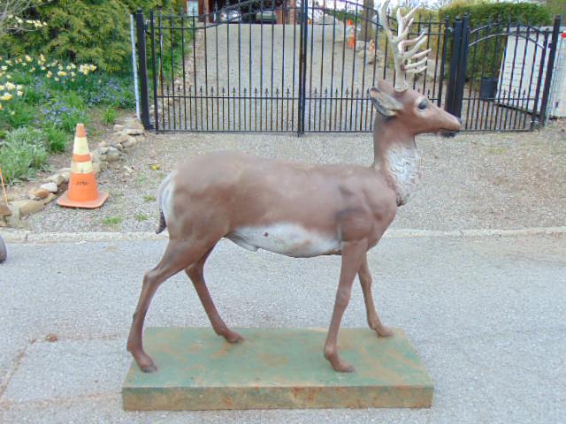 Victorian style cast iron deer, life-size, base is 48" (1 of 10)