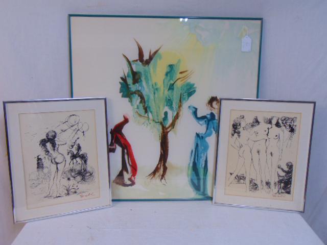 Salvador Dali art lot, scarf, "El Arbol De La (1 of 11)