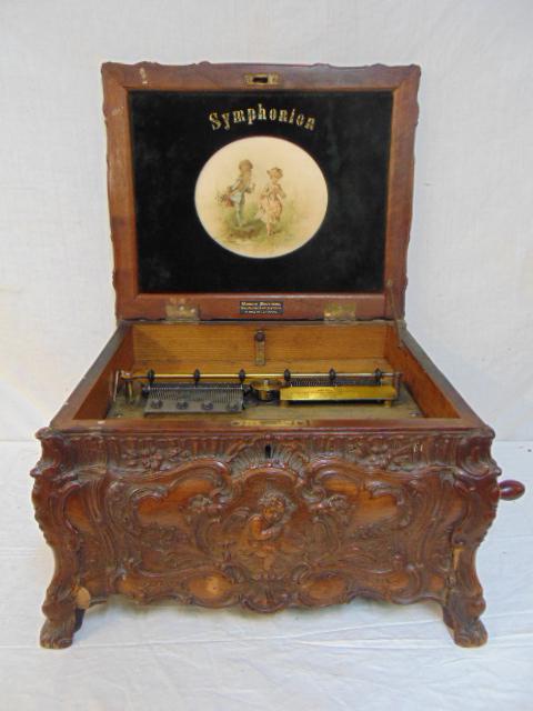 Symphonion dual comb music box, Rococo style case, (1 of 16)