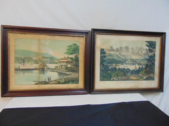 2 Hudson Valley prints, "View on the Hudson" & "West (1 of 11)
