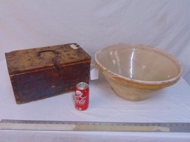 Large ceramic mixing bowl & salt box, Swedish salt box (1 of 5)