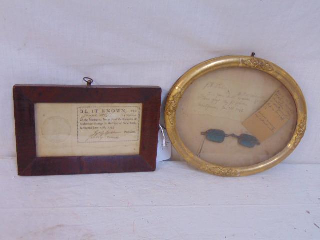 Americana lot, 1793 medical society membership document (1 of 6)