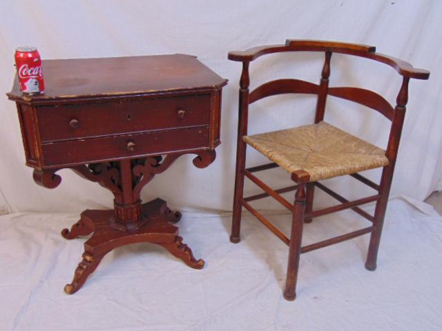 2 drawer stand & corner chair, 19t Century, stand has 2 (1 of 5)