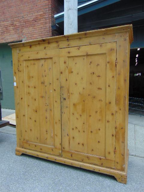 English faux painted knotty pine cabinet, 2 door, two (1 of 11)