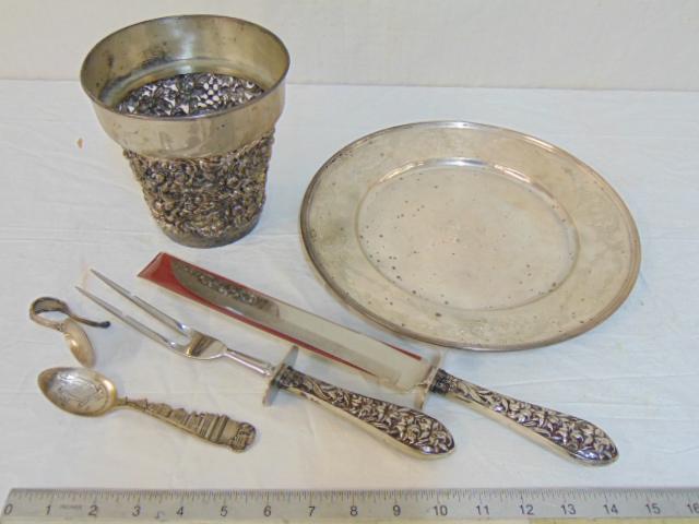 Sterling lot, Frank Whiting serving set, plate (1 of 3)