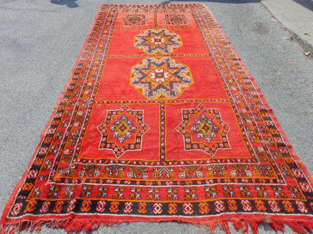 Moroccan wool carpet, Ait Yacoub, in red & orange, (1 of 7)