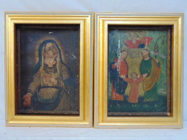 Lot 2 Mexican/South American ,Retablo Paintings, holy (1 of 7)