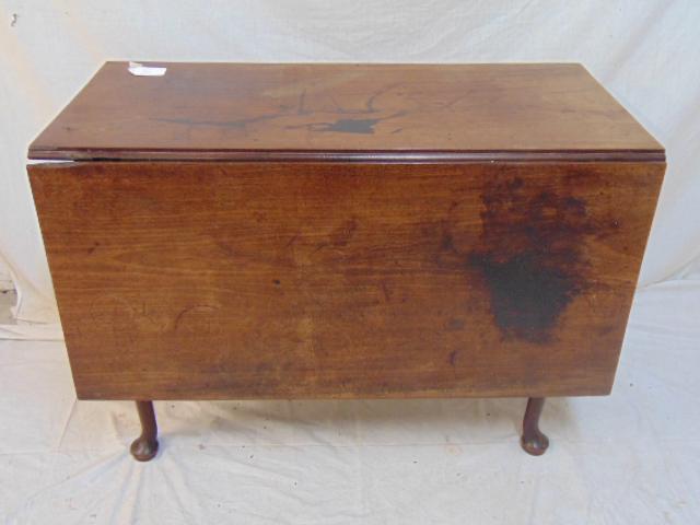 Period Queen Anne walnut drop leaf table, table is (1 of 6)