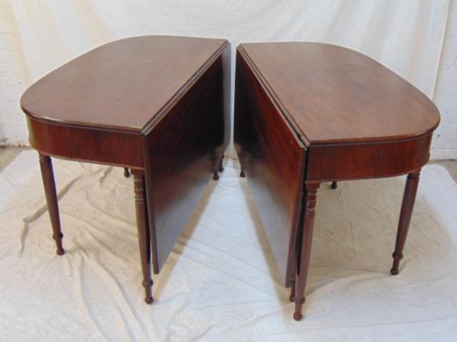 Sheraton 2 part mahogany drop leaf dining table, 19th (1 of 9)