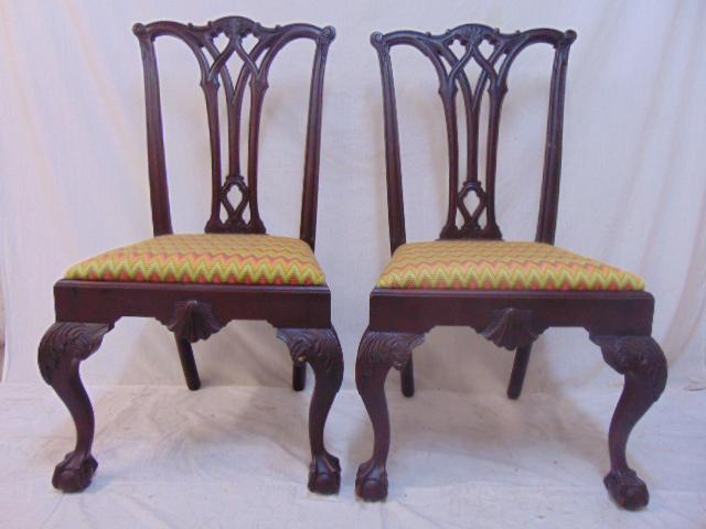 Pair Chippendale Centennial side chairs by Paffendorf (1 of 9)