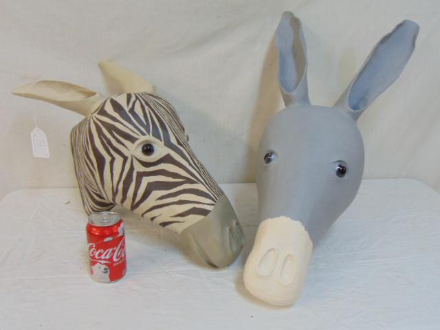2 paper mache heads, Farfelus Farladets, Donkey & (1 of 9)