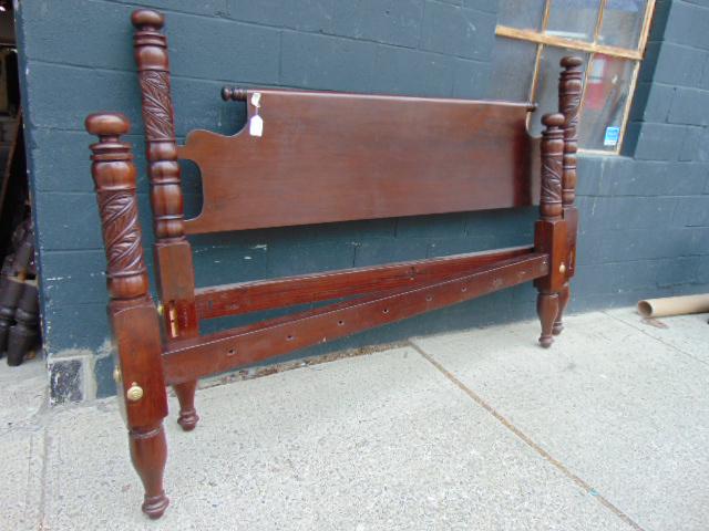 Mahogany empire bed, king size, 79.5" wide, 56" tall, (1 of 6)
