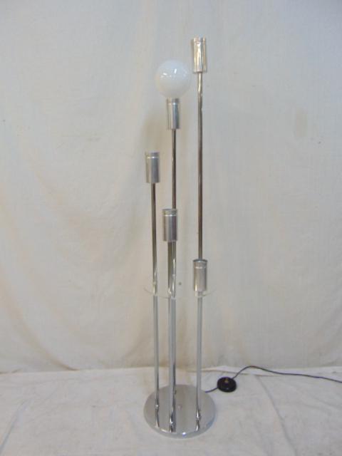 70's chrome & Lucite floor lamp with 5 arms, one large (1 of 5)