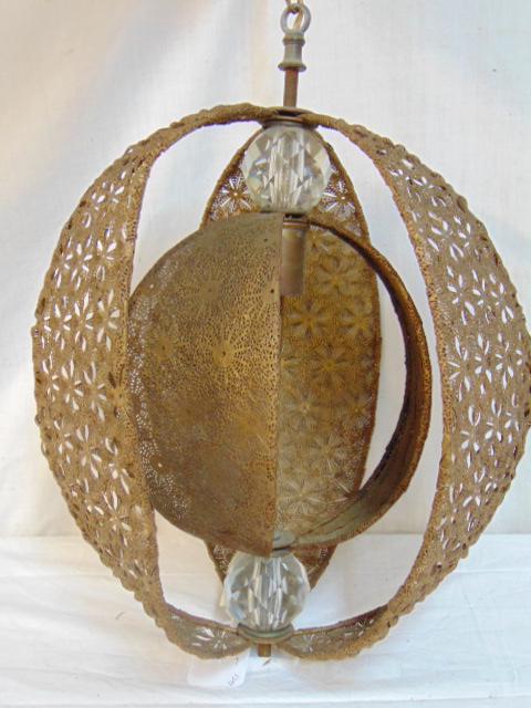 Pierced brass hanging fixture, with inner & outer (1 of 4)