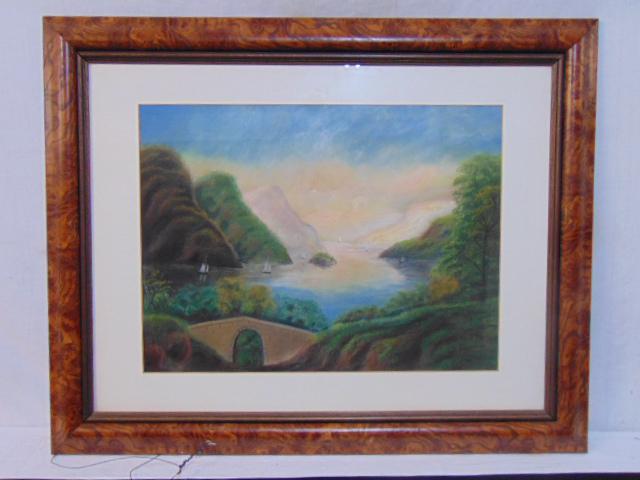 American School, pastel on paper, view of Hudson River (1 of 4)