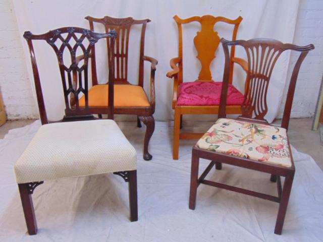 Lot 4 Chippendale style chairs, 2 arm & 2 side, Irish (1 of 6)