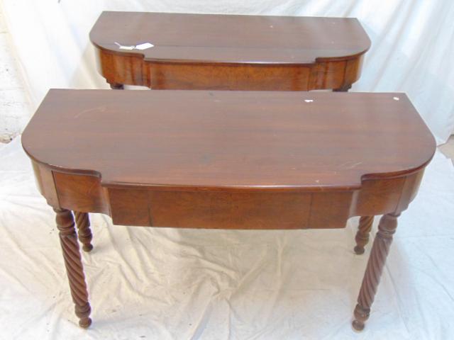 Pair American Sheraton carved mahogany console tables, (1 of 5)