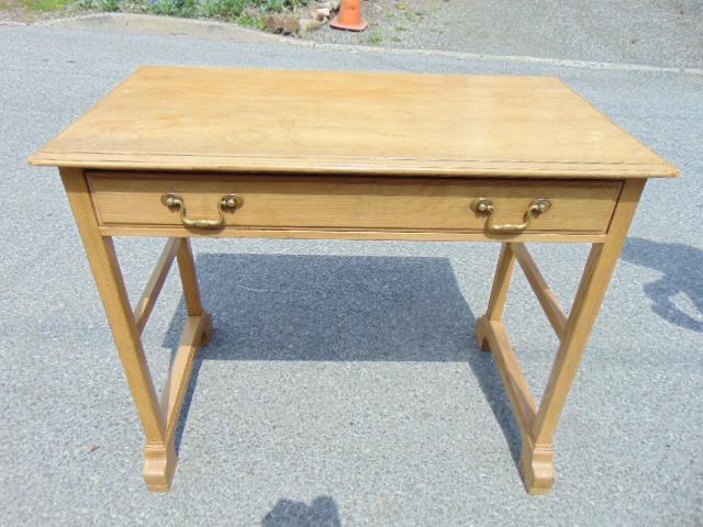 Pine single drawer writing table, desk, 36" by 19.75", (1 of 4)