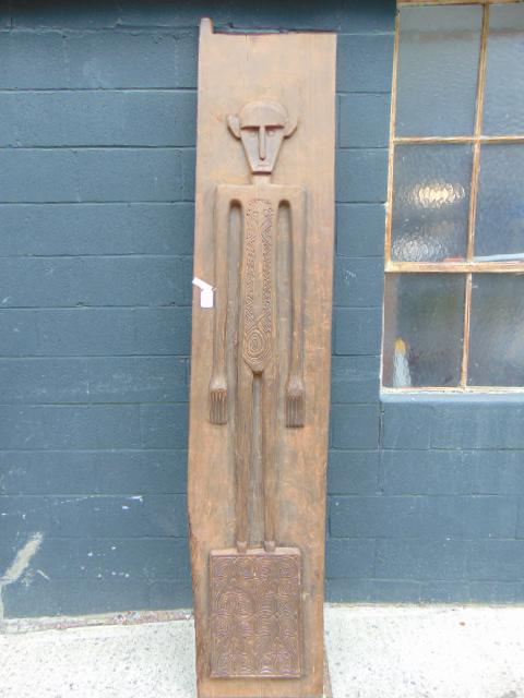 Large African wood carving, panel with relief of (1 of 5)
