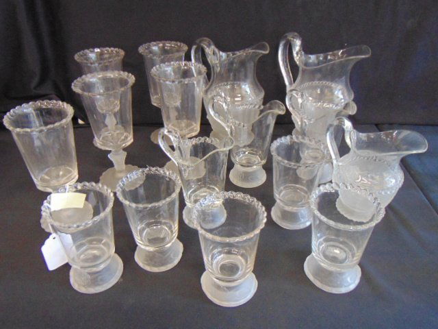 16 pieces Early American Pressed Glass, 10 spooners & 6 (1 of 7)