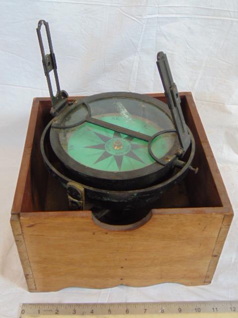 Robert Merrill Dry Card Azimuth Compass, New York, (1 of 6)