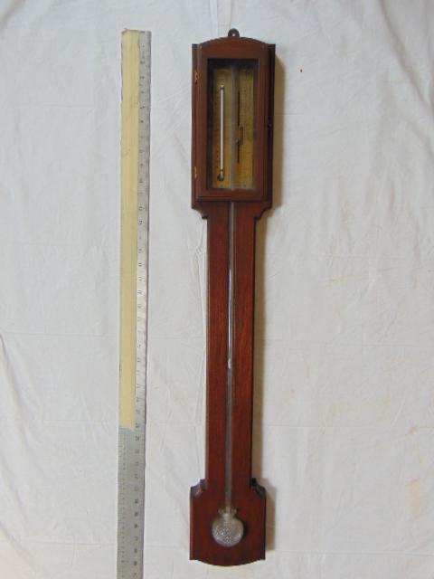 J.A. Seitz Boston barometer (drained) brass dial, wood (1 of 5)